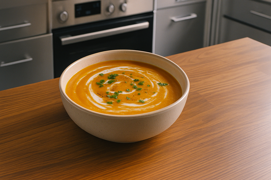 Receta de crema de calabaza especiada con jengibre y coco