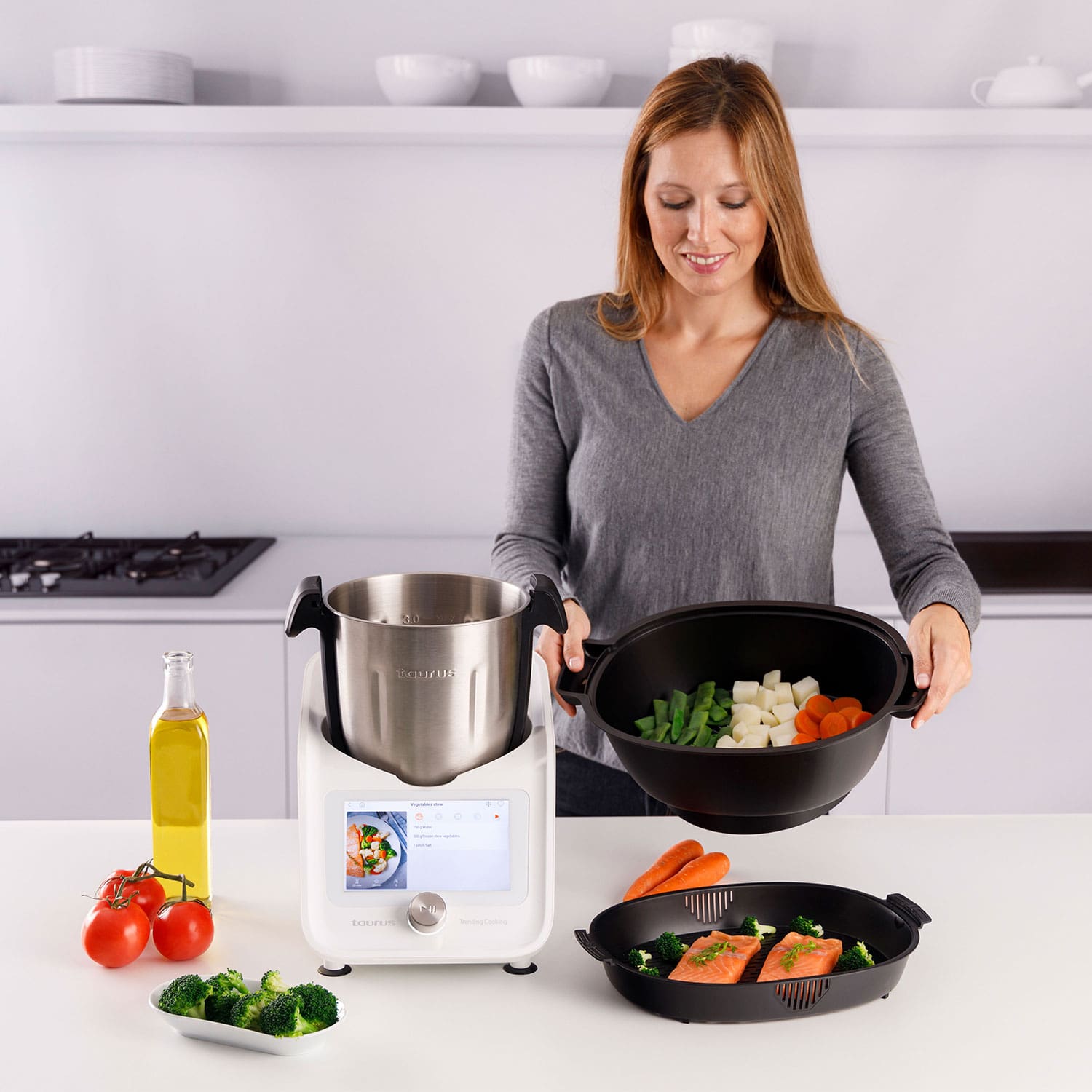 Robot culinaire multifonction Compact Cook Elite - 4 fonctions automatiques  et 30